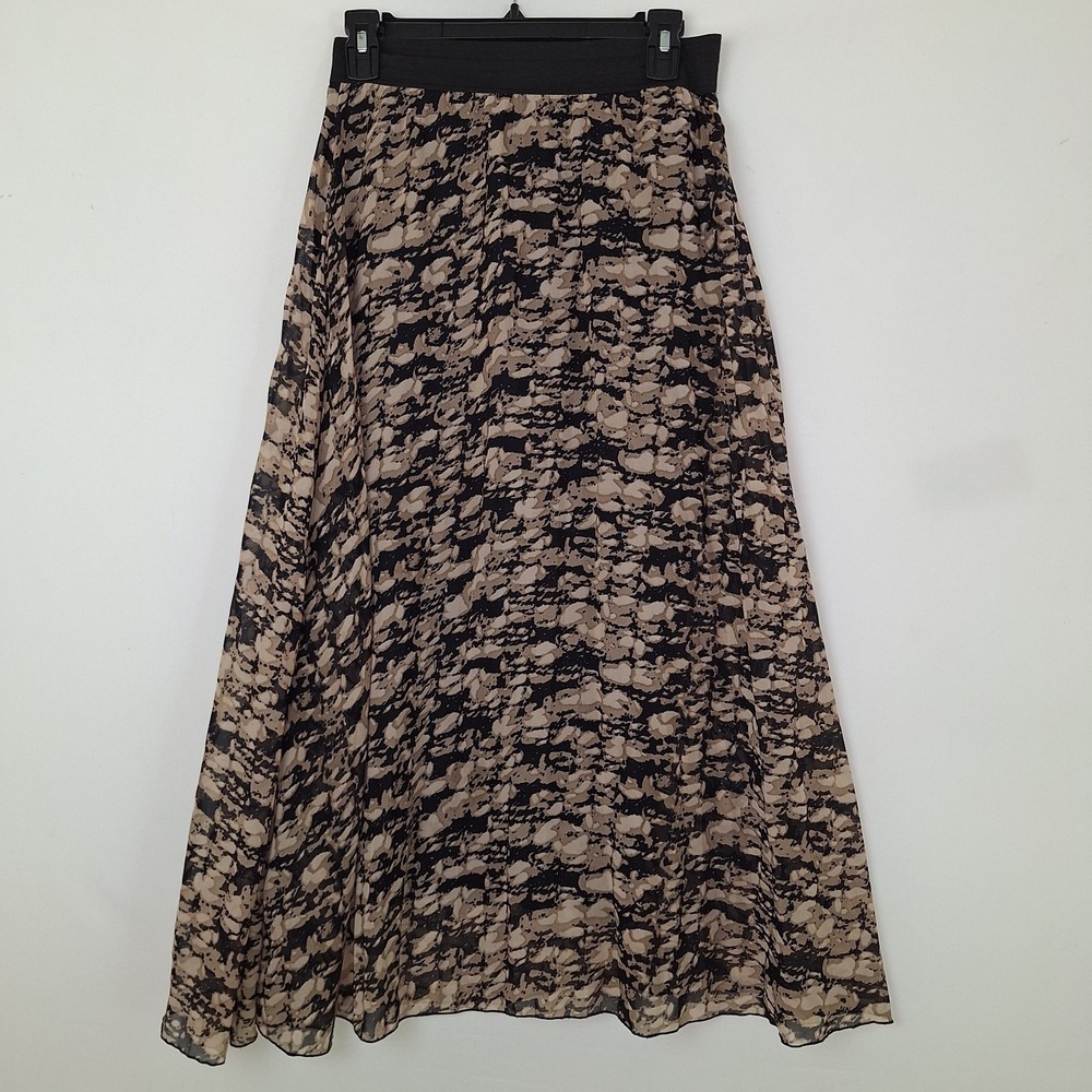 Vintage Whimsical Bohemian Boho M Midi Skirt Elastic Waist Stretch Cottage Fairy
